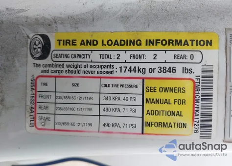 2015 Ford Transit-250 from USA, damaged, VIN 1FTNR1CM7FKA17276